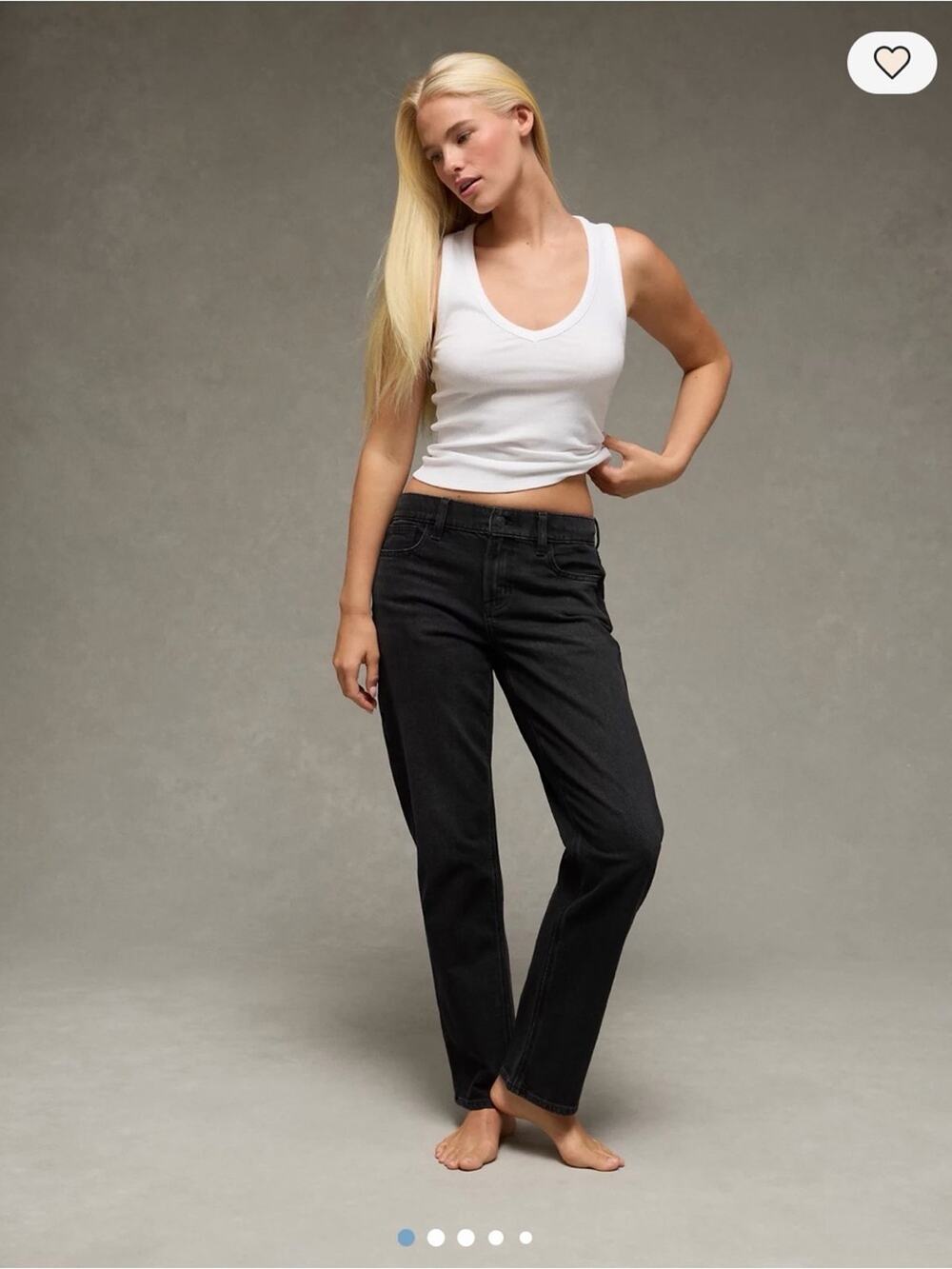 American Eagle Comfort Stretch waistband ex boyfriend Black Straight Jeans Sz 00